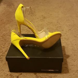 Yellow heels.